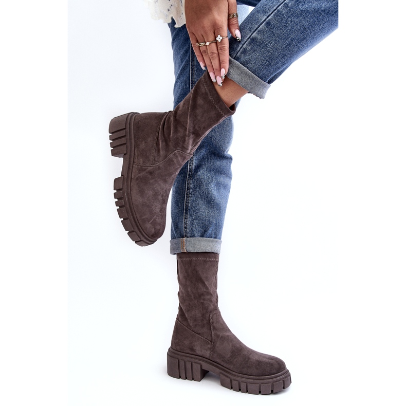 Radničke natikače s ravnom petom Sive Divella siva 2