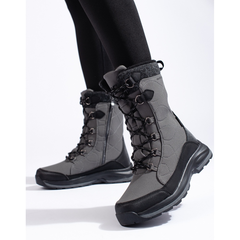Ženske trekking cipele na vezanje DK vodootporne siva 1