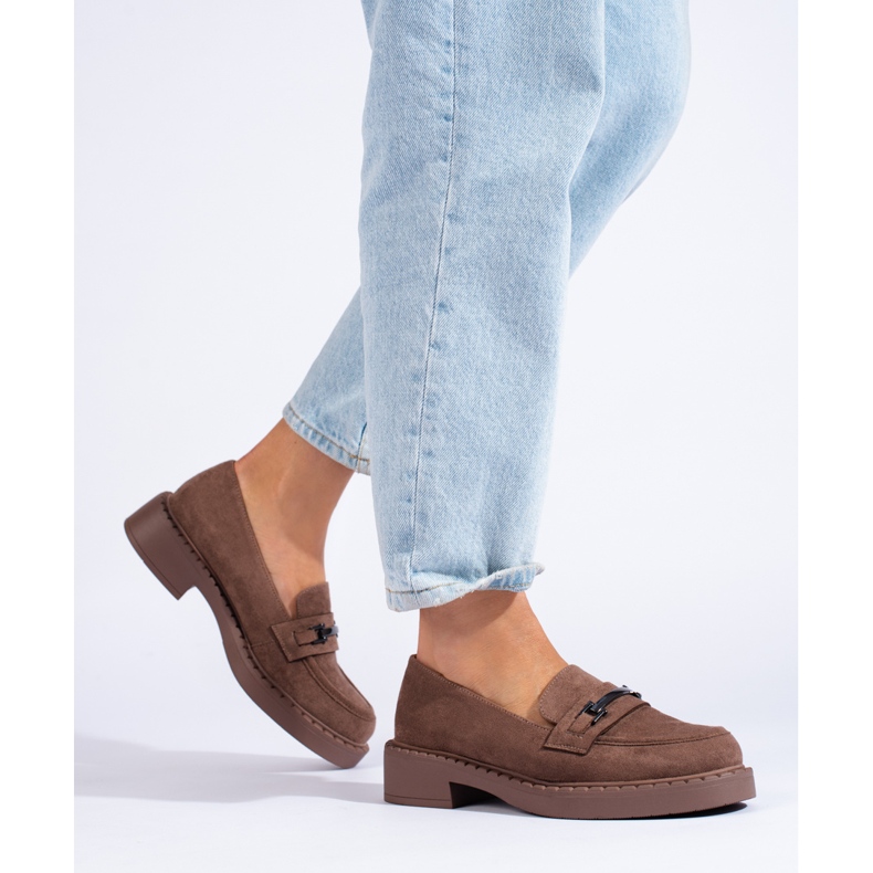 W. Potocki Potocki ženske mokasinke na smeđu platformu smeđa 2