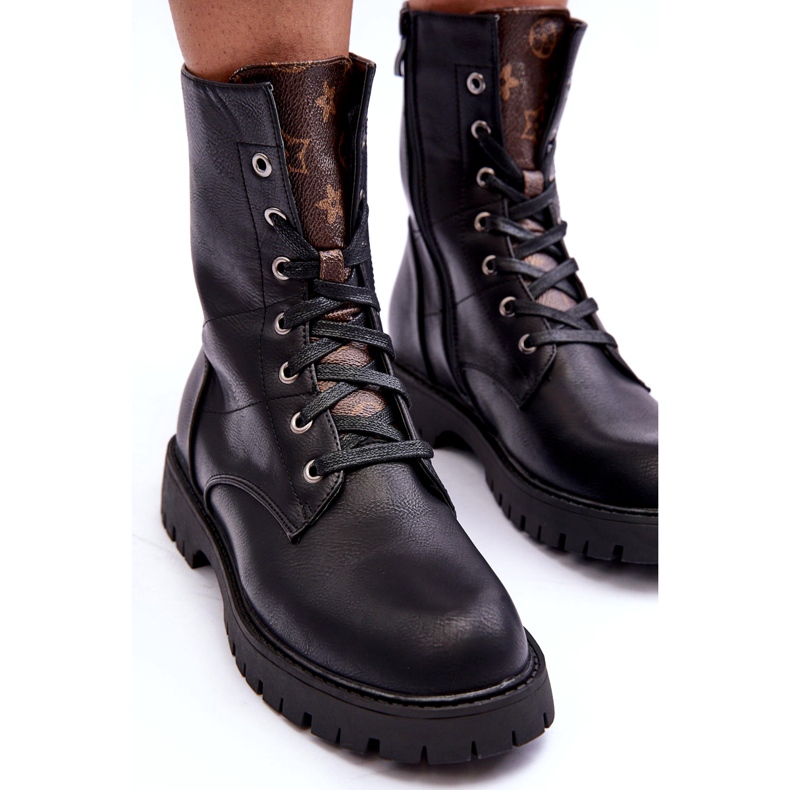 Eko-kovrčave čizme Ženski crni radnici crno 2