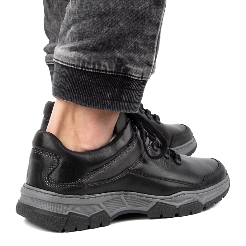 Olivier Muške ležerne kožne cipele 842MA crne crno 2