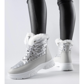 Srebrne izolirane čizme za snijeg na platformi Dwayn srebro 1