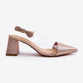 Elegantne cipele sa šiljatim vrhom D&amp;A MR91292-1 boje šampanjca zlatni 1