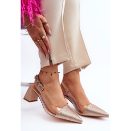 Elegantne cipele sa šiljatim vrhom D&amp;A MR91292-1 boje šampanjca zlatni 2