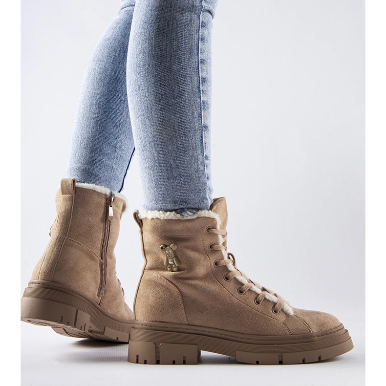 Bež izolirane gležnjače od Pompei eko antilop kože 1