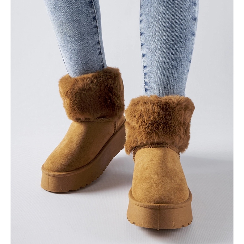 Smeđe čizme za snijeg ukrašene Adelfia krznom smeđa 1