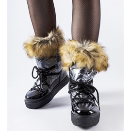 Battle sive izolirane čizme za snijeg s krznom siva 1