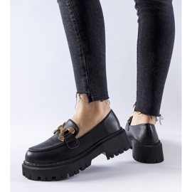 Crne mokasine ukrašene Uzzone kamenčićima crna 1