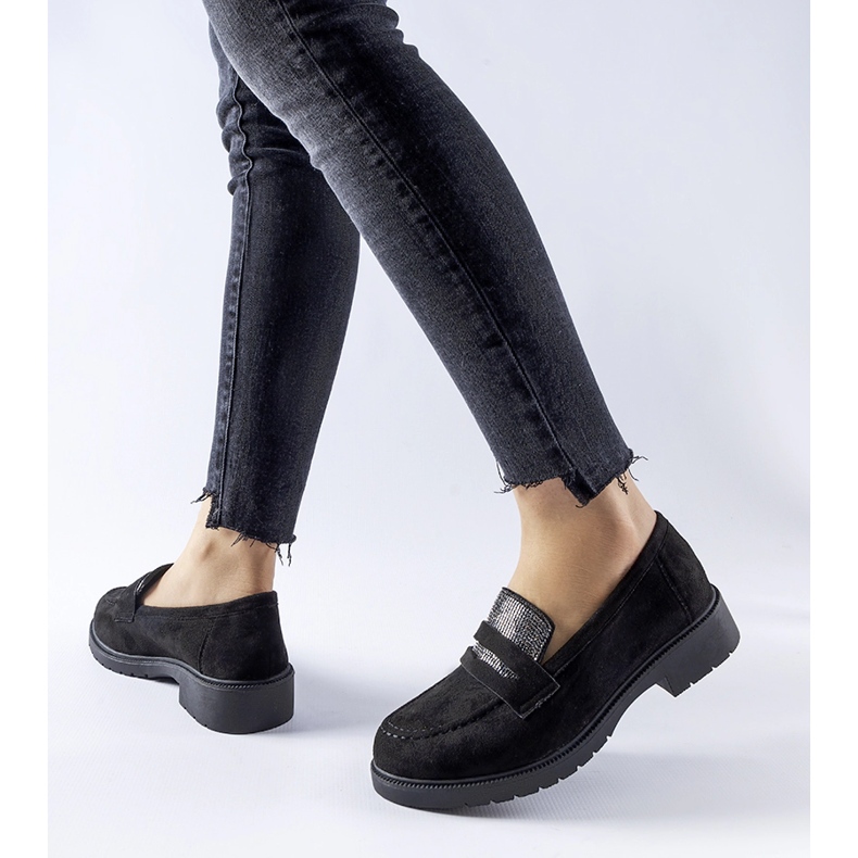 Crne mokasine s Ippolito kamenčićima crna 1