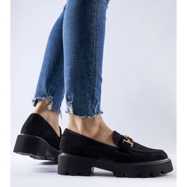 Crne mokasine ukrašene Pisa kopčom crna 1