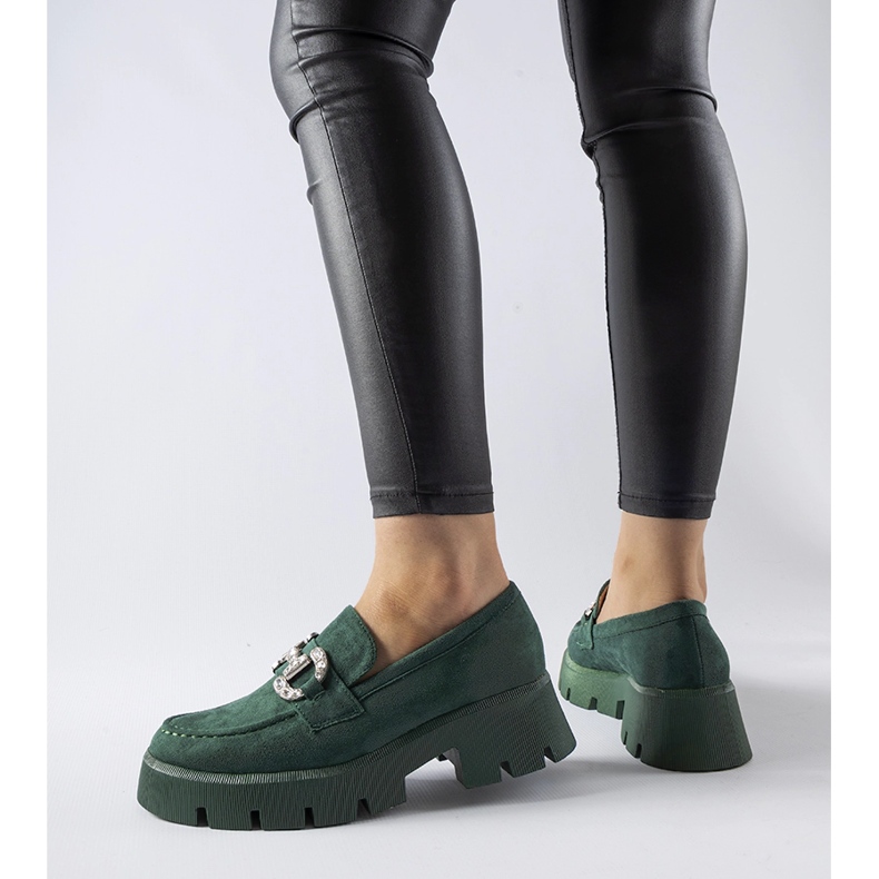 Zelene mokasine s Giacomo kamenčićima zelena 1