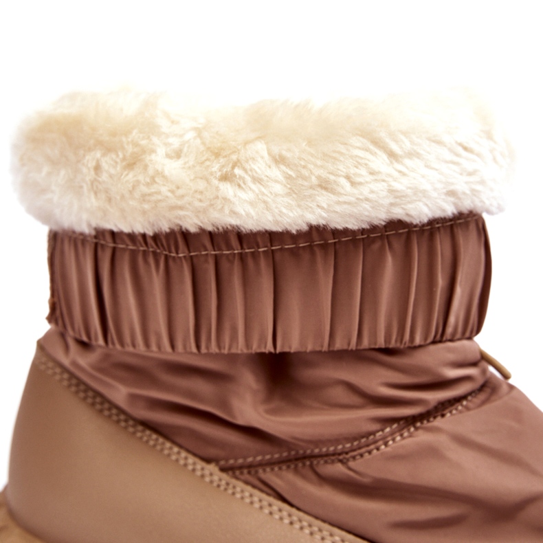 Seastar Bež ženske čizme za snijeg s debelim potplatom 2