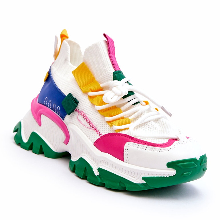 Seastar Ženske tenisice s čarapama, bijele i zelene bijela 1