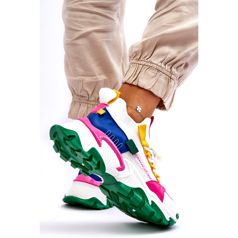 Seastar Ženske tenisice s čarapama, bijele i zelene bijela 3