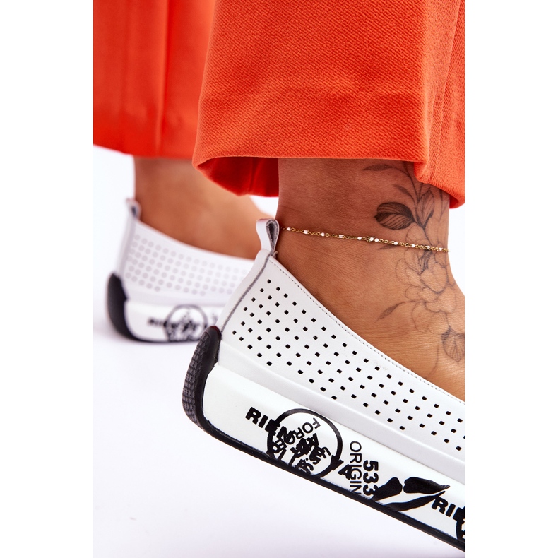 S.Barski Kožne ažurne tenisice Bijela Gedra 4