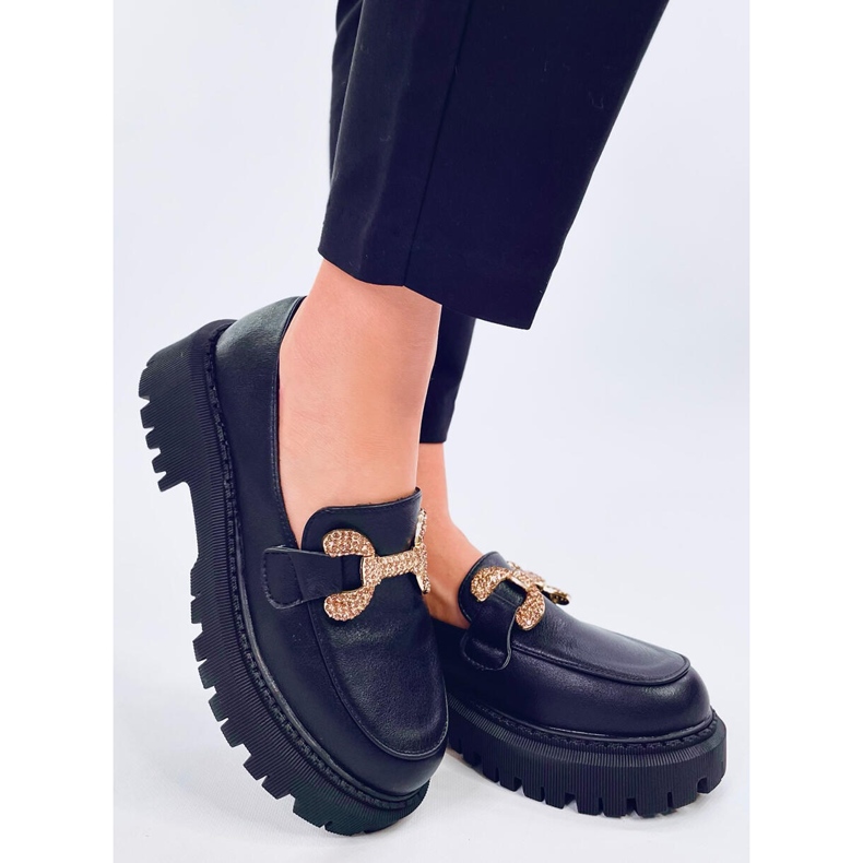 Buess crne mokasine s platformom punog zrna crno 2