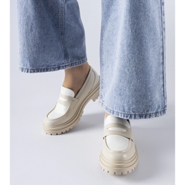 Masivne bijele Miniato mokasine bež 1