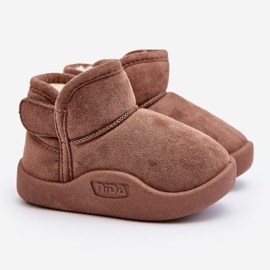 Dječje smeđe Benigna čizme za snijeg s krznenom izolacijom smeđa 1