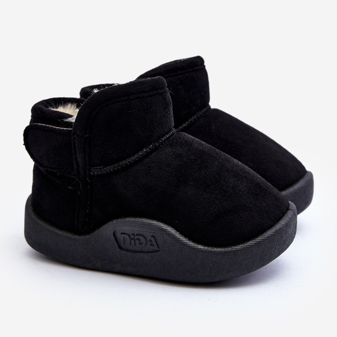 Crne Benigna dječje čizme za snijeg s krznenom postavom crno 1