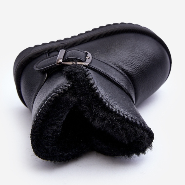 Dječje čizme za snijeg od eko kože s remenom, crni Orinor crna 1