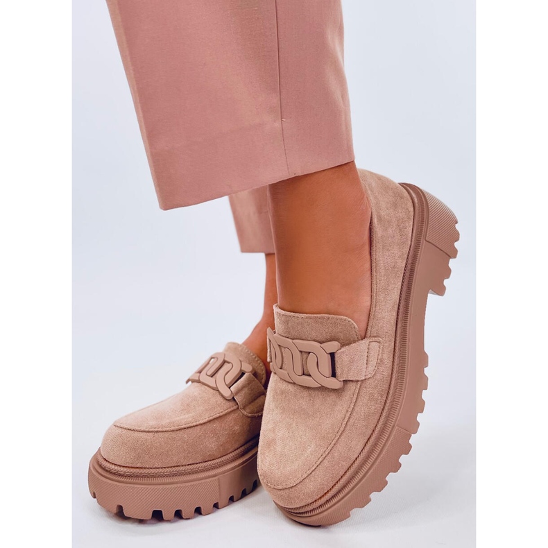 Leena kaki mokasine s platformom i kopčom bež 2