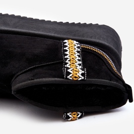 Čizme za snijeg s platformom i crnim Udra uzorkom crna 1