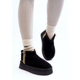 Čizme za snijeg s platformom i crnim Udra uzorkom crno 2