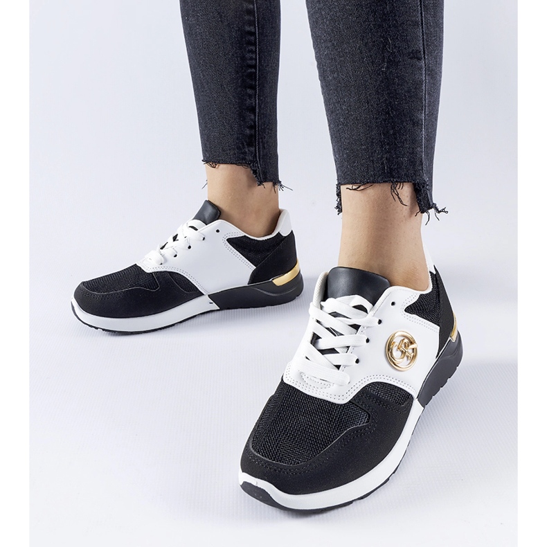 Crno-bijele Almenno sportske tenisice bijela 1