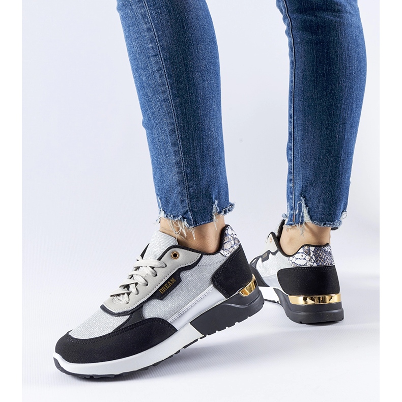 Crne i srebrne svjetlucave tenisice iz Roganzuola crna 1