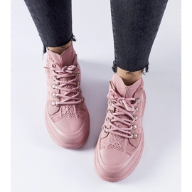 Ružičaste visoke platnene tenisice Casalma ružičasta 1