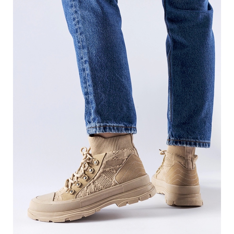 Bež visoke platnene tenisice marke Casalma 1