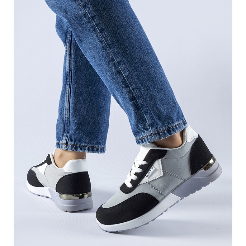 Tenisice od sive i crne tkanine marke Geraldino siva 1