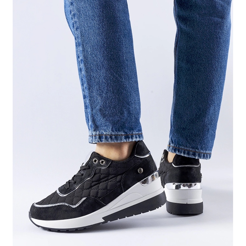 Crne Pisignano tenisice na wedge crno 1