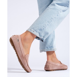 Ažur ženske mokasine Shelovet elastične svijetlo ružičaste boje ružičasta 1