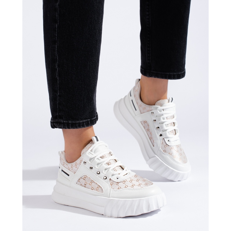 Bijele ženske sportske cipele sa debelim đonom bijela 2