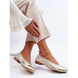 Zazoo 2890 gumene zlatne kožne balerinke zlatna 1