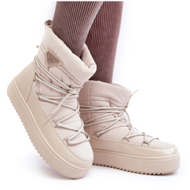 Seastar Ženske čizme za snijeg s platformom i vezicama, bež 6