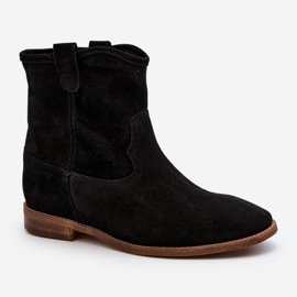 Zazoo 2326 Ženske gležnjače od brušene kože, crne crno 2