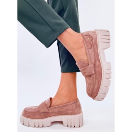 Chandra kaki natikače s platformom bež 2