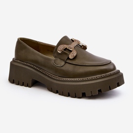 Ženske mokasine s ukrasima, tamno zelene gargi zelena 1