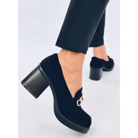 Corinai crne mokasine na visoku petu crno 1