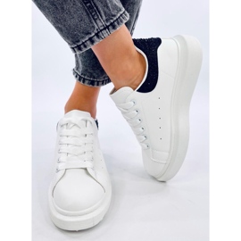 Parkss BIJELE/CRNE platform tenisice sa kamenčićima bijela 1