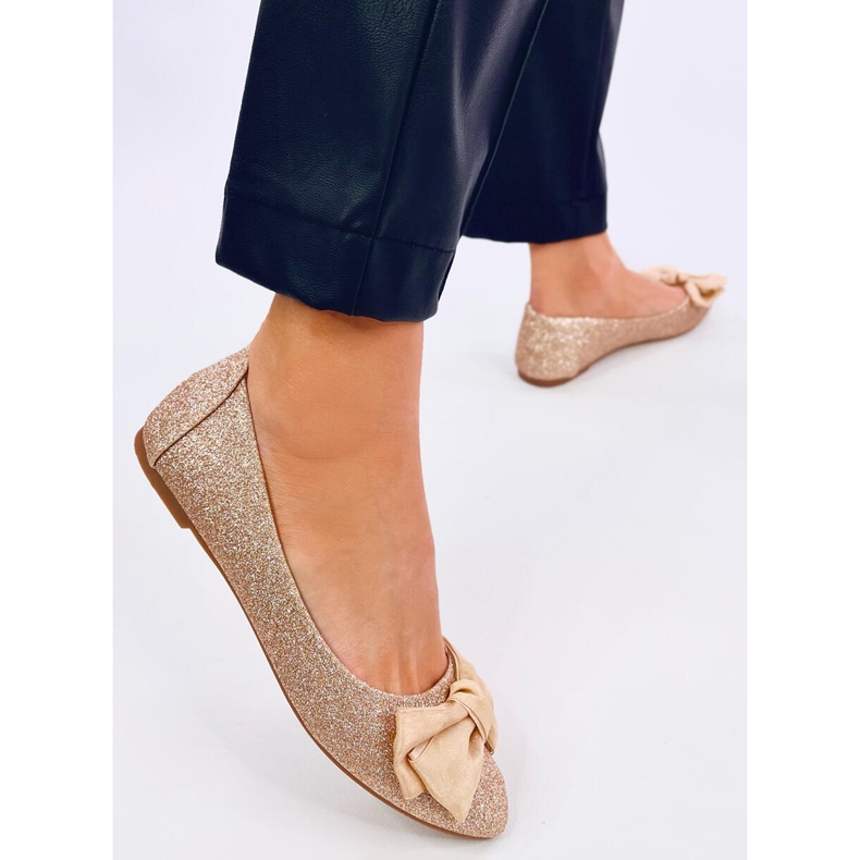 Elegantne svjetlucave balerinke boje Betzi Champagne zlatna 2