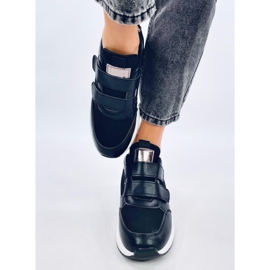 Moulton crne tenisice na klin s čičkom crno 1