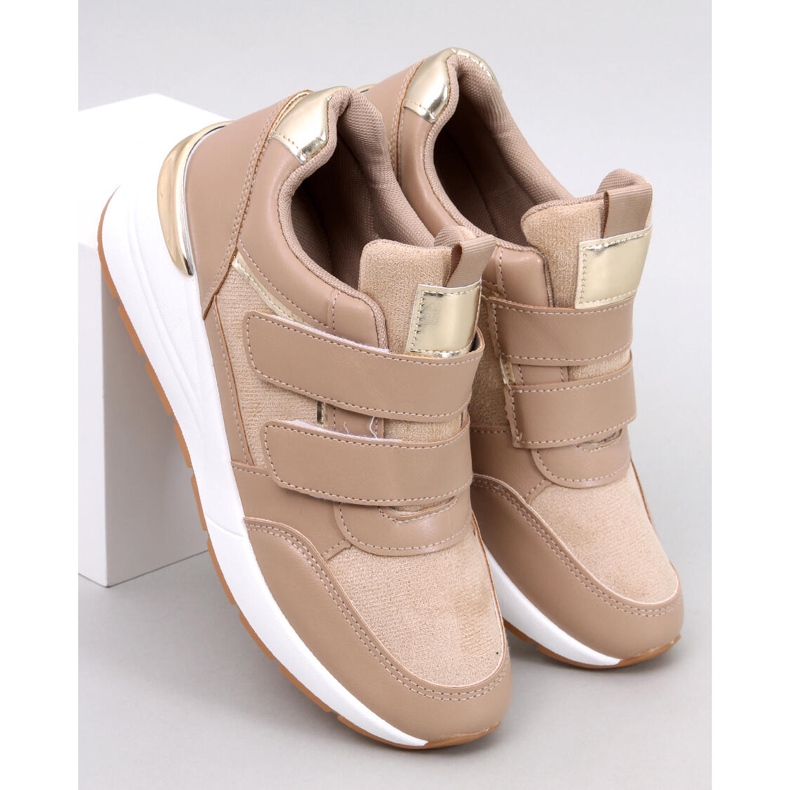 Moulton kaki tenisice na wedge s čičkom bež 1