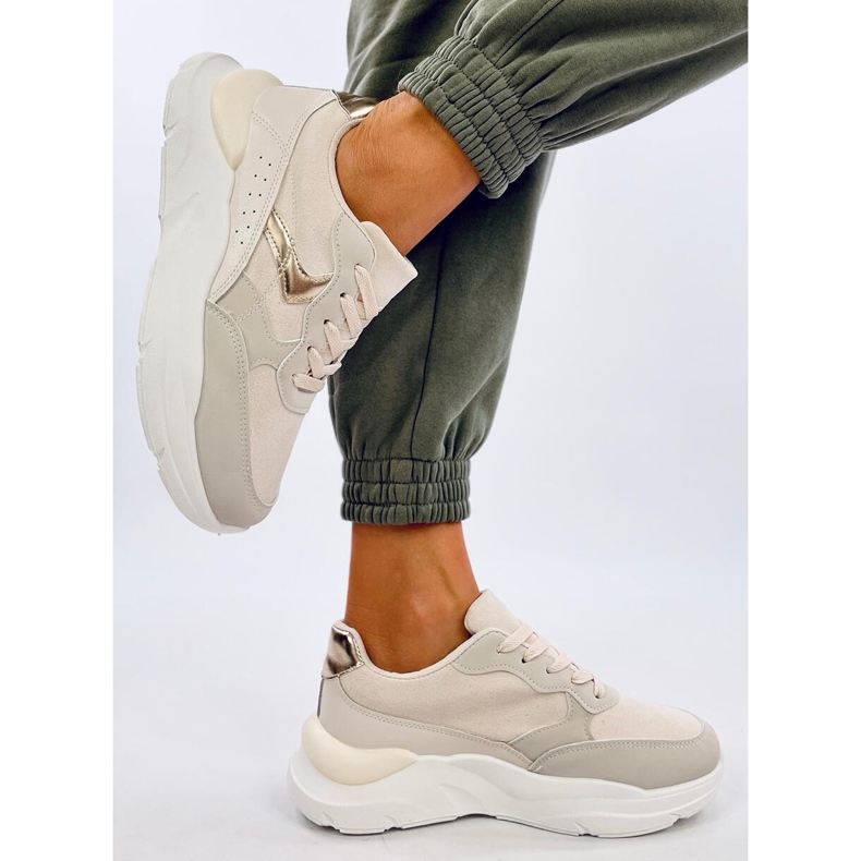 Clervie Beige tenisice na wedge bež 2