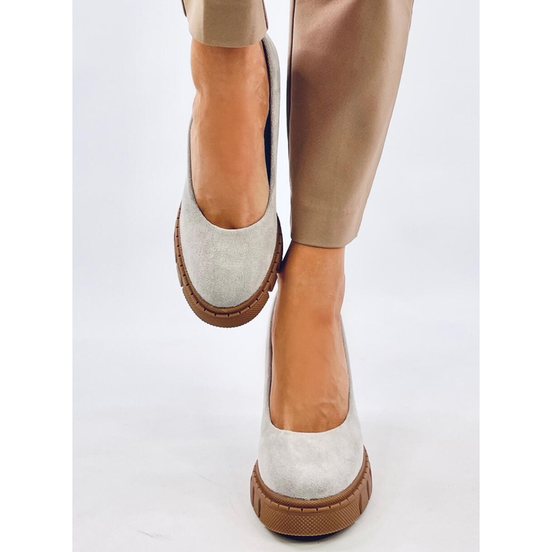 Angela Grey cipele s visokom petom i platformom siva 1