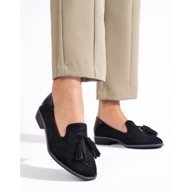 Ažurirane Daszyński mokasine od crne antilop kože crna 2