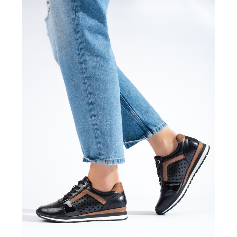 Daszyński crne ažur ženske tenisice crna 1