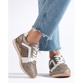 Daszyński zlatne ažur ženske tenisice zlatna 2